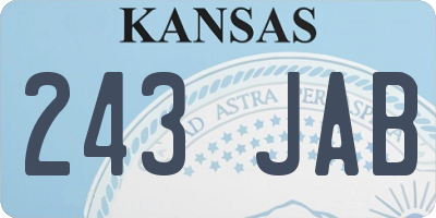 KS license plate 243JAB