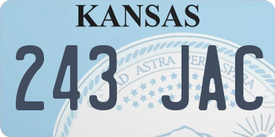 KS license plate 243JAC