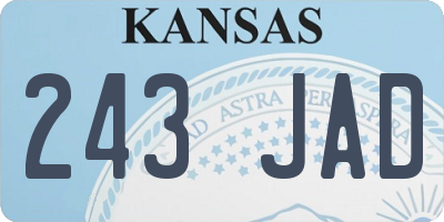 KS license plate 243JAD