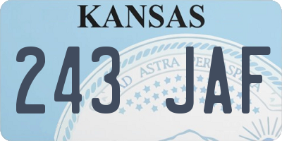KS license plate 243JAF