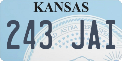 KS license plate 243JAI