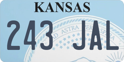 KS license plate 243JAL