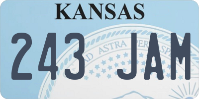 KS license plate 243JAM