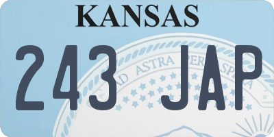 KS license plate 243JAP