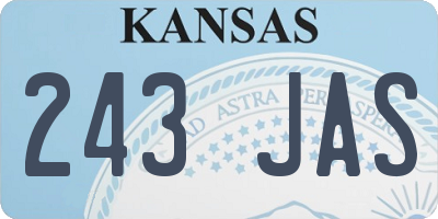 KS license plate 243JAS