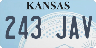 KS license plate 243JAV