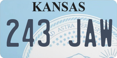 KS license plate 243JAW