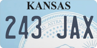 KS license plate 243JAX