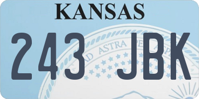 KS license plate 243JBK