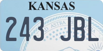 KS license plate 243JBL