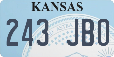 KS license plate 243JBO