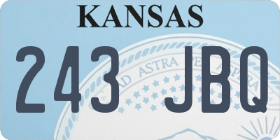 KS license plate 243JBQ