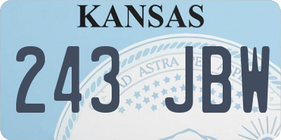 KS license plate 243JBW