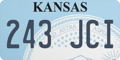 KS license plate 243JCI