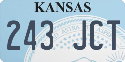 KS license plate 243JCT