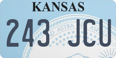 KS license plate 243JCU