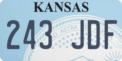 KS license plate 243JDF