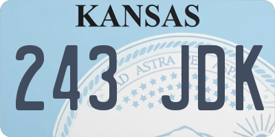 KS license plate 243JDK