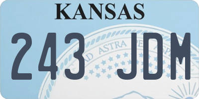 KS license plate 243JDM