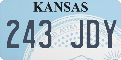 KS license plate 243JDY