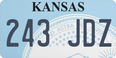 KS license plate 243JDZ