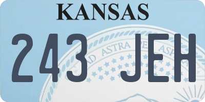 KS license plate 243JEH