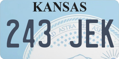 KS license plate 243JEK