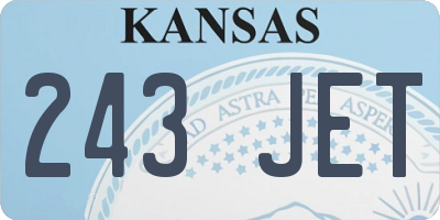 KS license plate 243JET