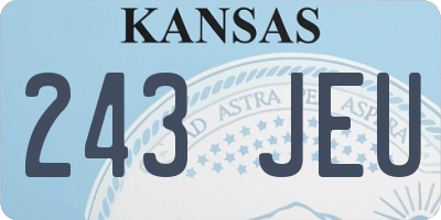 KS license plate 243JEU