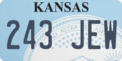 KS license plate 243JEW