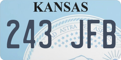 KS license plate 243JFB