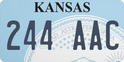 KS license plate 244AAC