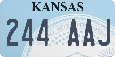 KS license plate 244AAJ