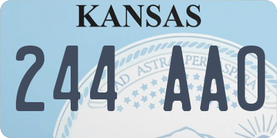 KS license plate 244AAO