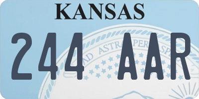 KS license plate 244AAR