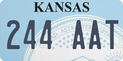 KS license plate 244AAT