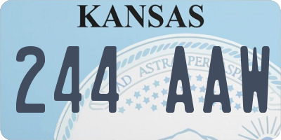 KS license plate 244AAW