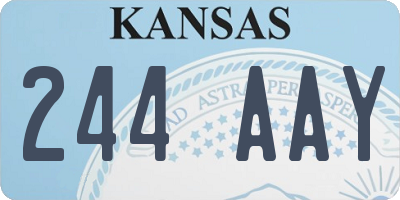 KS license plate 244AAY