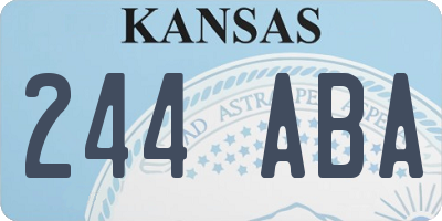 KS license plate 244ABA