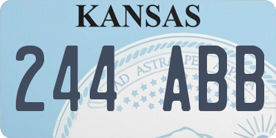 KS license plate 244ABB