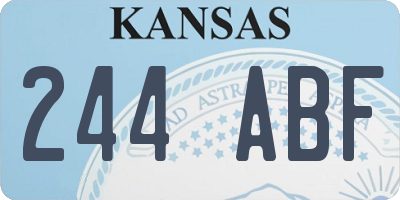 KS license plate 244ABF