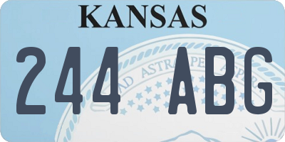 KS license plate 244ABG