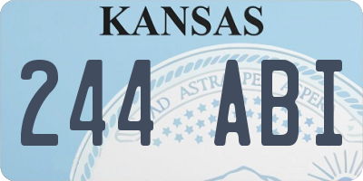 KS license plate 244ABI