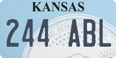 KS license plate 244ABL