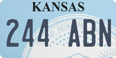 KS license plate 244ABN