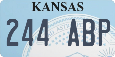 KS license plate 244ABP