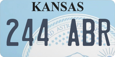 KS license plate 244ABR