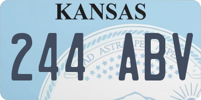 KS license plate 244ABV
