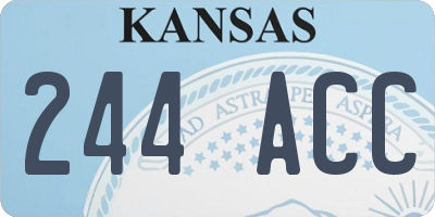 KS license plate 244ACC