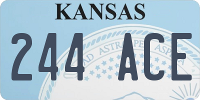 KS license plate 244ACE